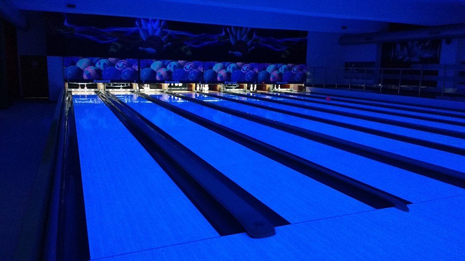 Bowling alley neon lights