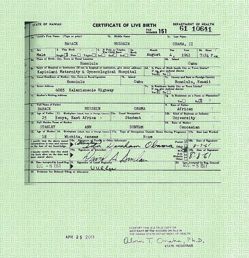 Obama Birth Certificate