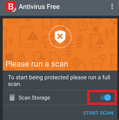 Bitdefender Antivirus App Scan Storage